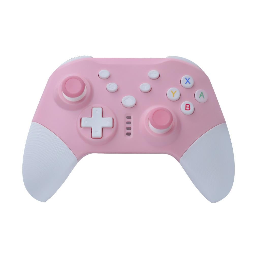 Wireless Game Controller for Switch,PC,Android & PS3 - Pro Gaming Gamepad with Bluetooth,Turbo & Vibration - Pink White - Image 1