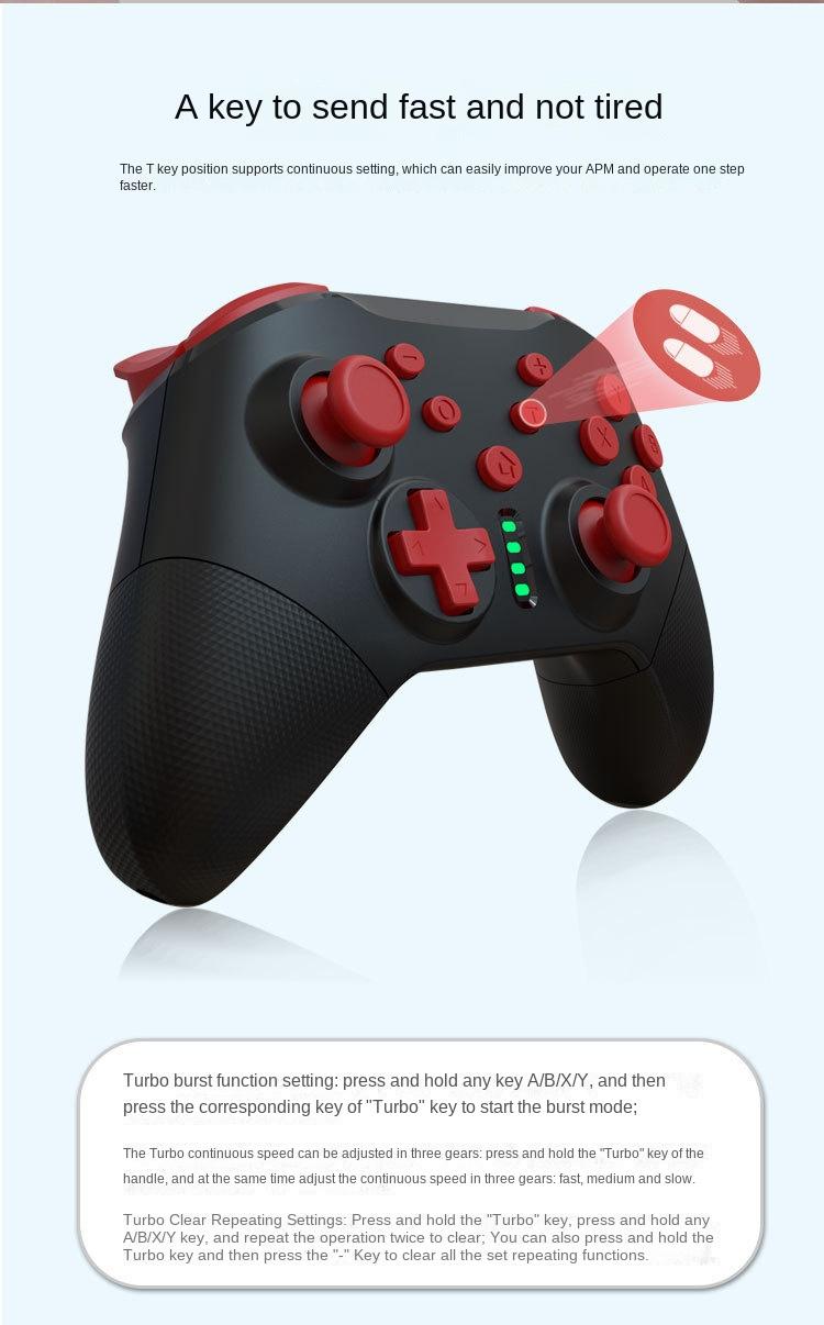 Wireless Game Controller for Switch,PC,Android & PS3 - Pro Gaming Gamepad with Bluetooth,Turbo & Vibration - Blue Black - Image 4