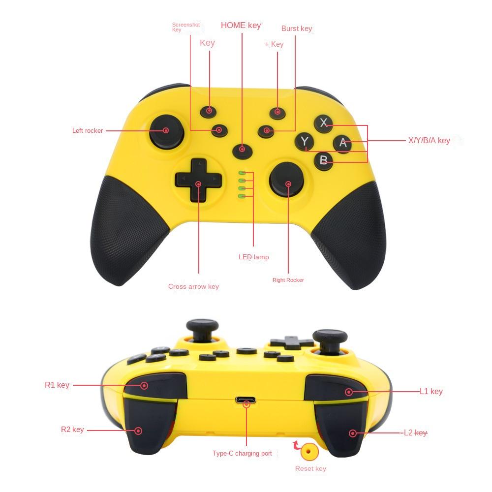 Wireless Game Controller for Switch,PC,Android & PS3 - Pro Gaming Gamepad with Bluetooth,Turbo & Vibration - Colorful - Image 2