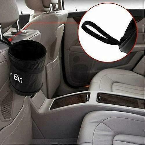 Black Portable Collapsible Car Bin | Trash Can| Bin| Car Bin | Car Accessories | Rubbish Bin | Car Gadgets | Storage Basket | Pop-up Leak Proof Trash - Image 4