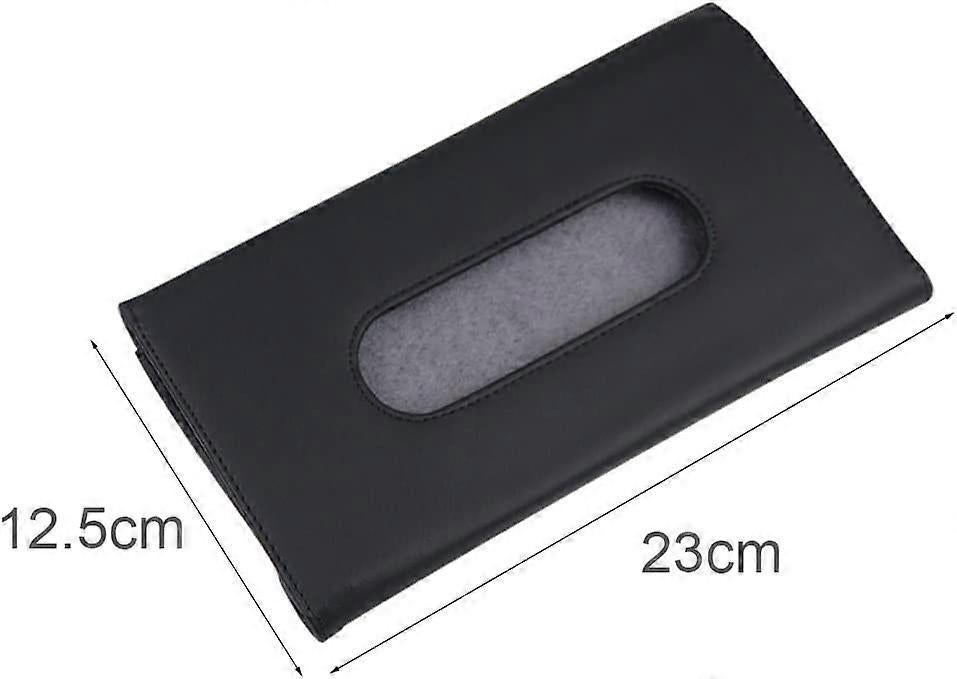 Car Visor Tissue Box Multifunctional Car Tissue Holder PU Leather Backseat Sun Visor Tissue Holder for Car Accessories (black) - Image 2