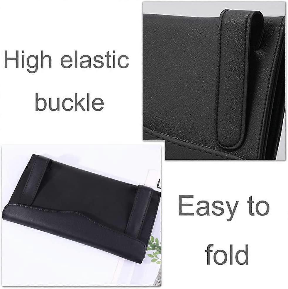 Car Visor Tissue Box Multifunctional Car Tissue Holder PU Leather Backseat Sun Visor Tissue Holder for Car Accessories (black) - Image 5