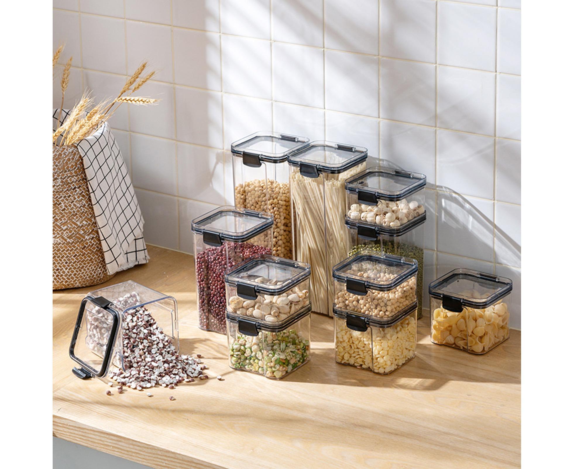 Clear Food Storage Box Container Moisture Proof Grain Bottle Jar Kitchen Supply-2 - Image 2
