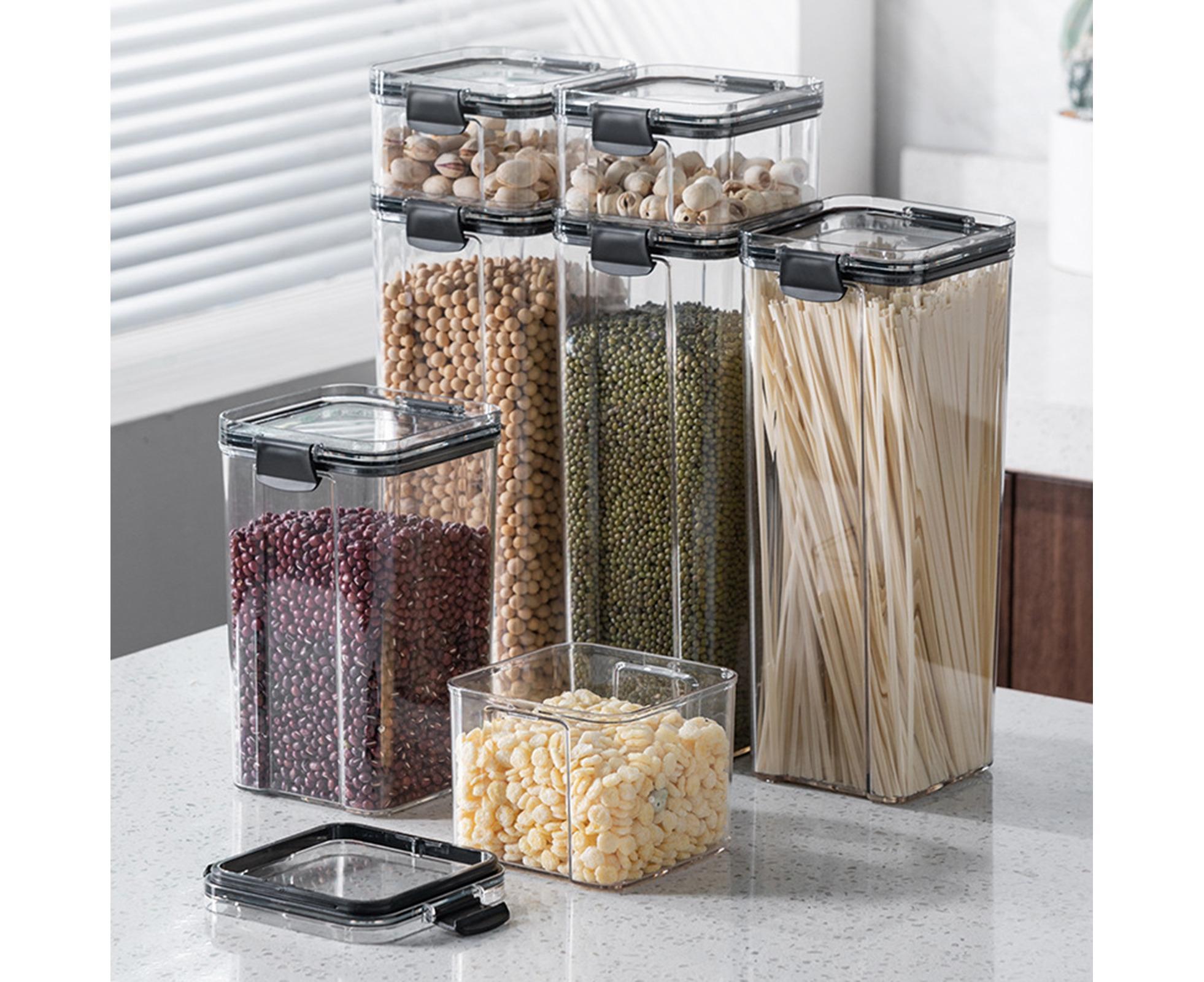 Clear Food Storage Box Container Moisture Proof Grain Bottle Jar Kitchen Supply-2 - Image 3
