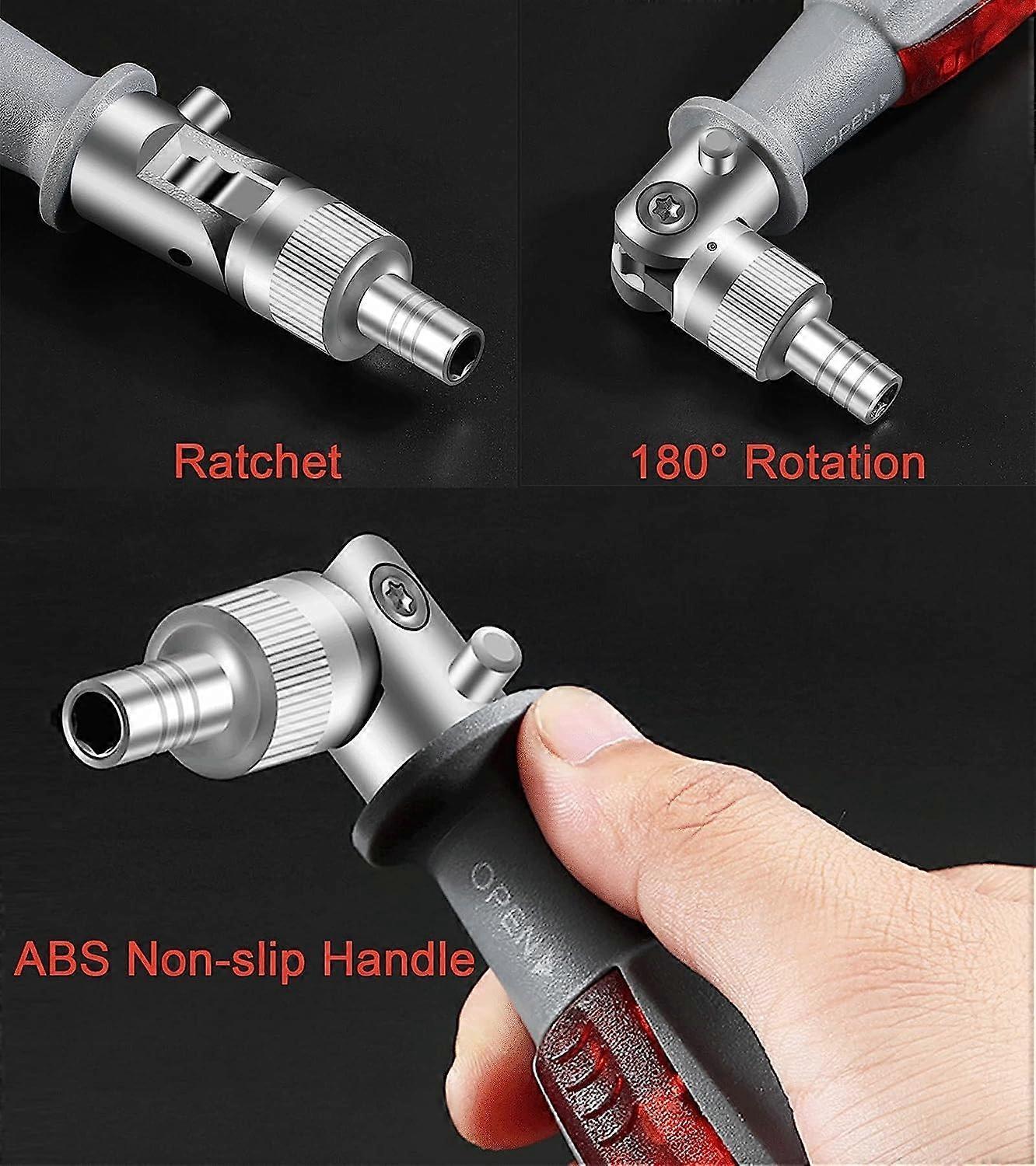 Ratchet Screwdriver with gripic Multi Bit, 10 in 1, Small Pocket Mini Screwdriver, Suitable for Home and Interior Car Accessory, Red, 1 Piece - Image 2