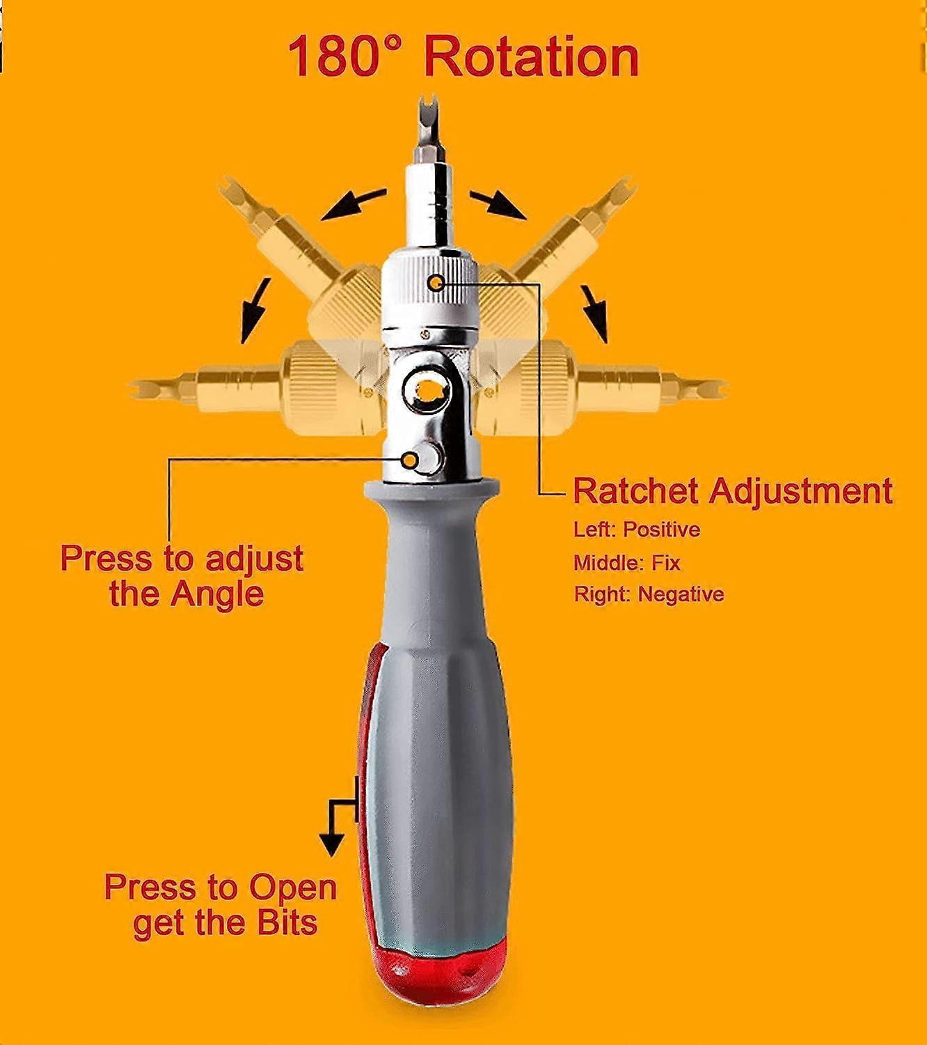 Ratchet Screwdriver with gripic Multi Bit, 10 in 1, Small Pocket Mini Screwdriver, Suitable for Home and Interior Car Accessory, Red, 1 Piece - Image 3