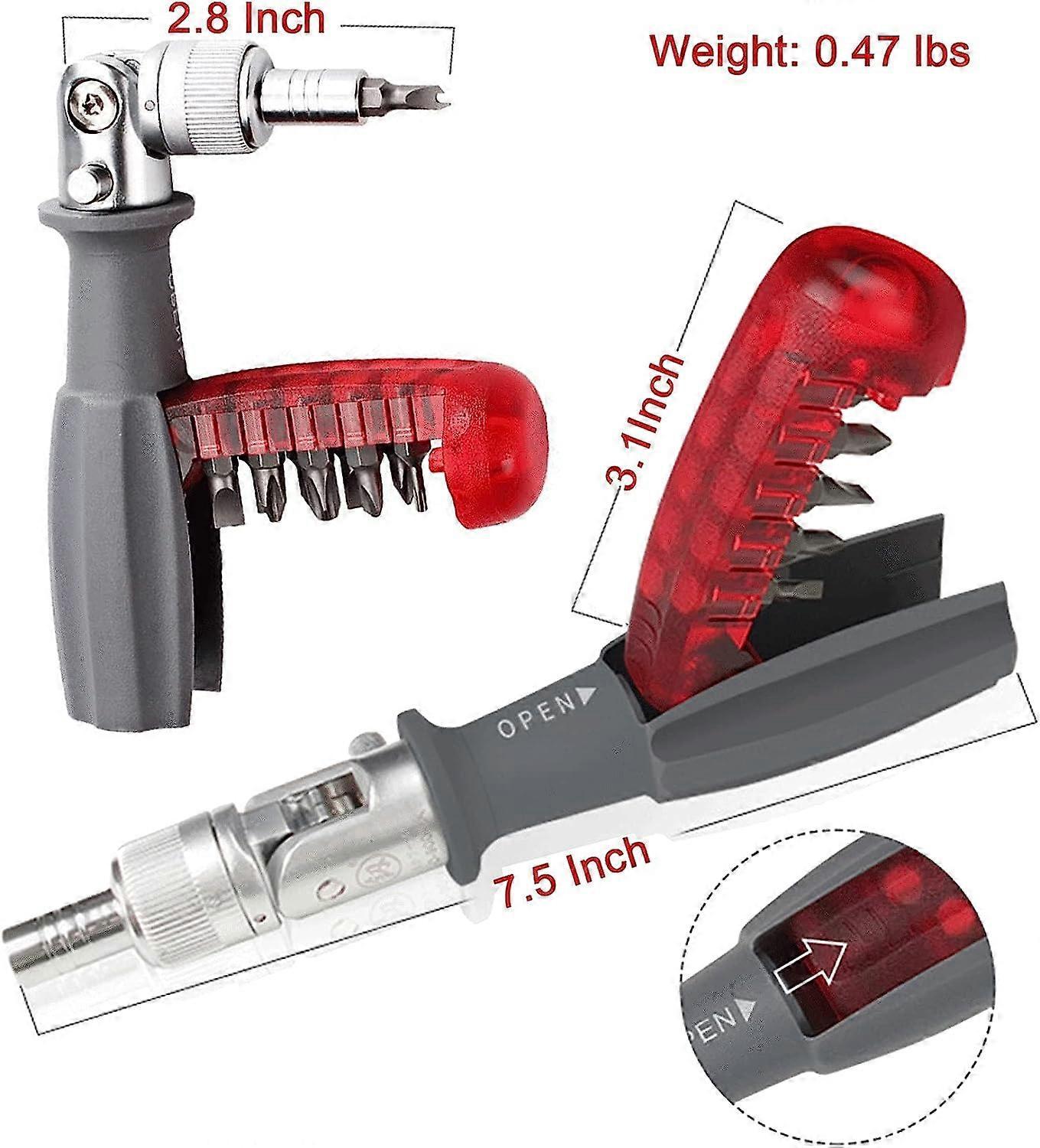 Ratchet Screwdriver with gripic Multi Bit, 10 in 1, Small Pocket Mini Screwdriver, Suitable for Home and Interior Car Accessory, Red, 1 Piece - Image 4