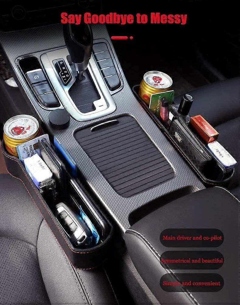 2pcs Car Front Seat Organizer Interior Storage Accessories Car Trunk Organizer Side Gap PU Leather for Side Storage Box - Image 4