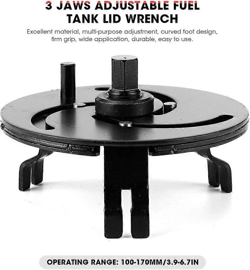 Car Accessory 100-170mm Adjustable 3 Jaw Fuel Tank Lid Wrench Tank Cover Oil Pump Cap Removal Wrench Tool - Image 4