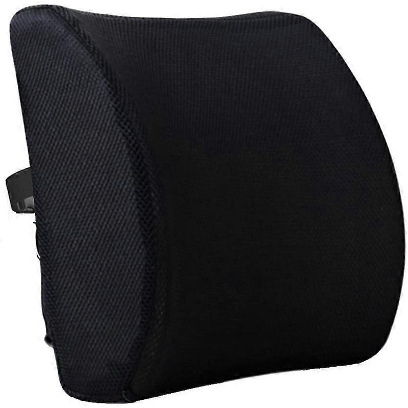 Memory Foam Lumbar Cushion Posture Corrector Vehicle Seat Home Office Chair (Black) - Image 1