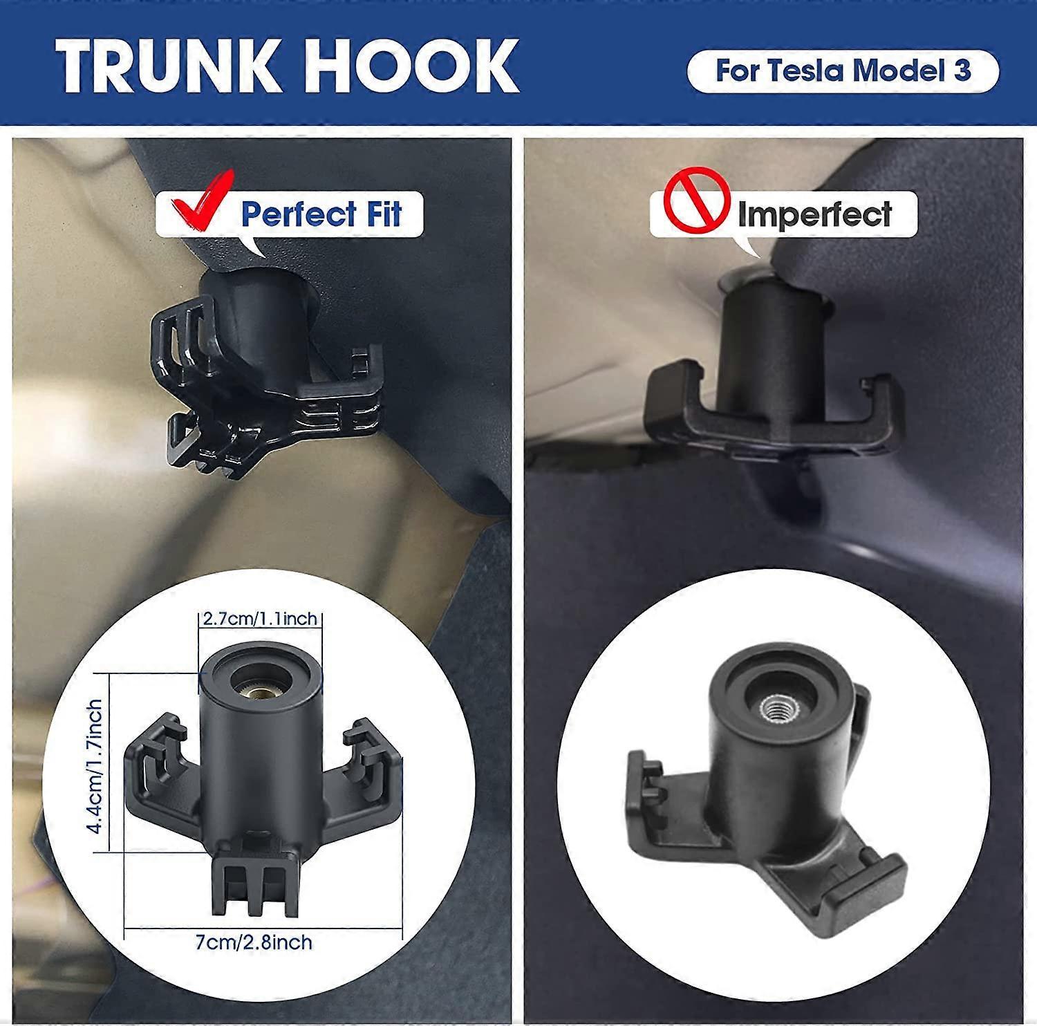 Piece ABS Trunk Hook for Tesla  Car Interior Modification Accessories Durable Trunk Organizer Behind - Grocery Bag Hanging Hooks (Model 3) - Image 5