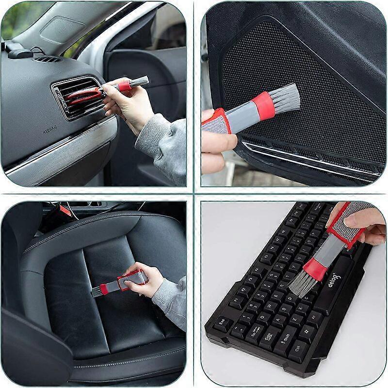 Car Vent Cleaning Brush Microfiber Cleaners for Window Louver Air Conditioner Roller Shutters 2 Pieces - Image 5