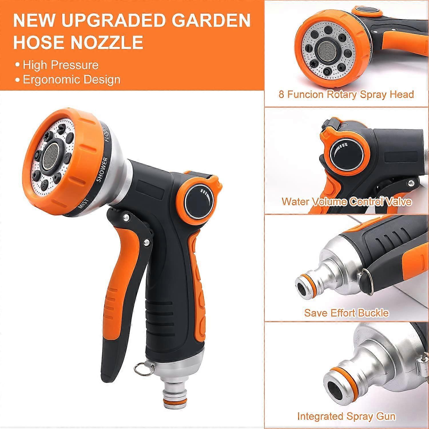 Watering gun with 8 watering modes, garden hose gun, high pressure hose nozzle, suitable for watering lawns, car washing, pet shower - Image 2