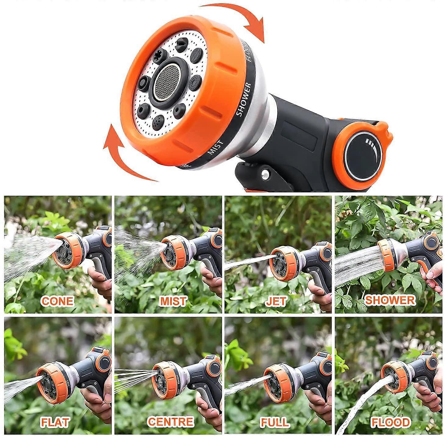 Watering gun with 8 watering modes, garden hose gun, high pressure hose nozzle, suitable for watering lawns, car washing, pet shower - Image 3