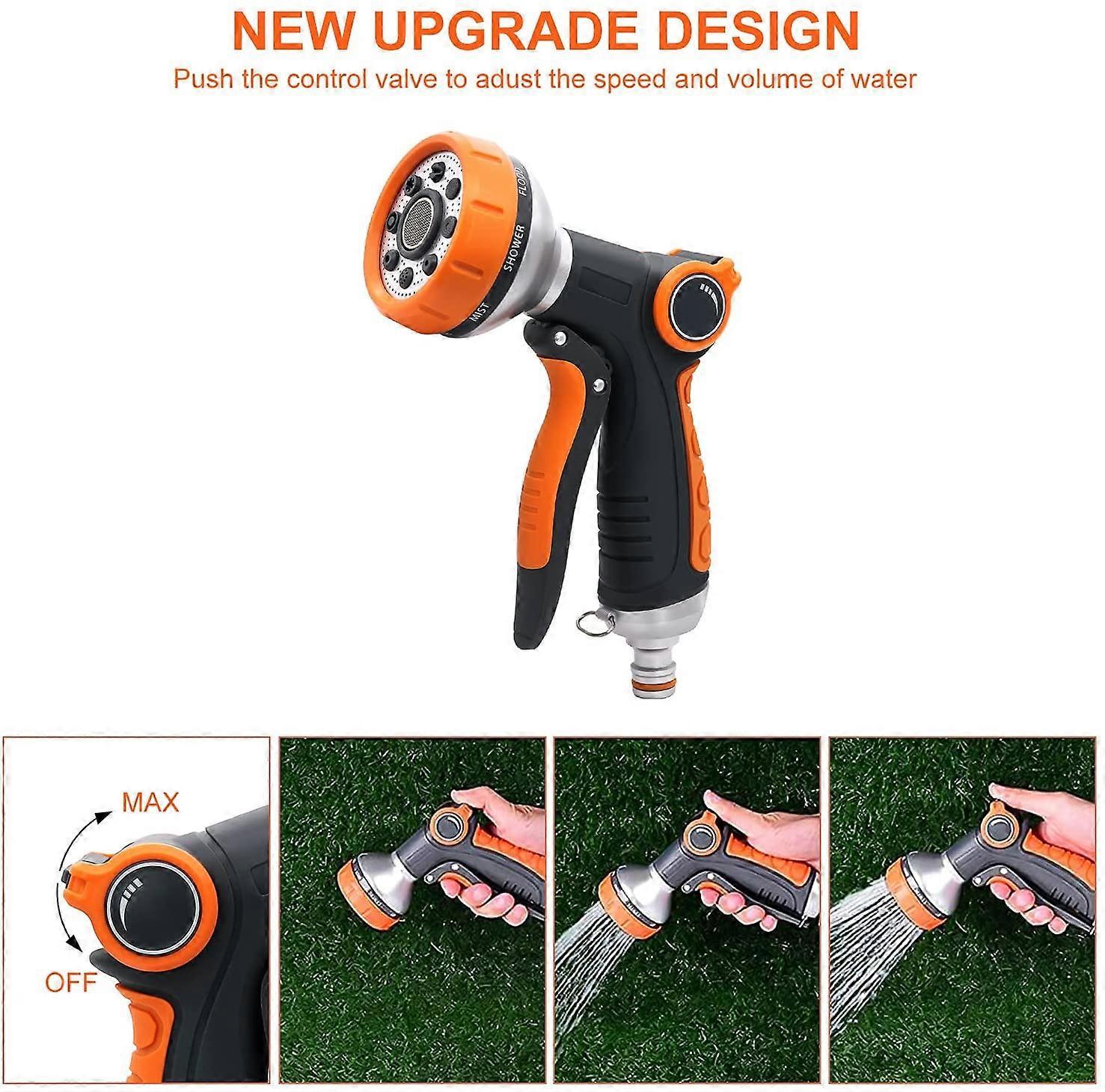 Watering gun with 8 watering modes, garden hose gun, high pressure hose nozzle, suitable for watering lawns, car washing, pet shower - Image 4