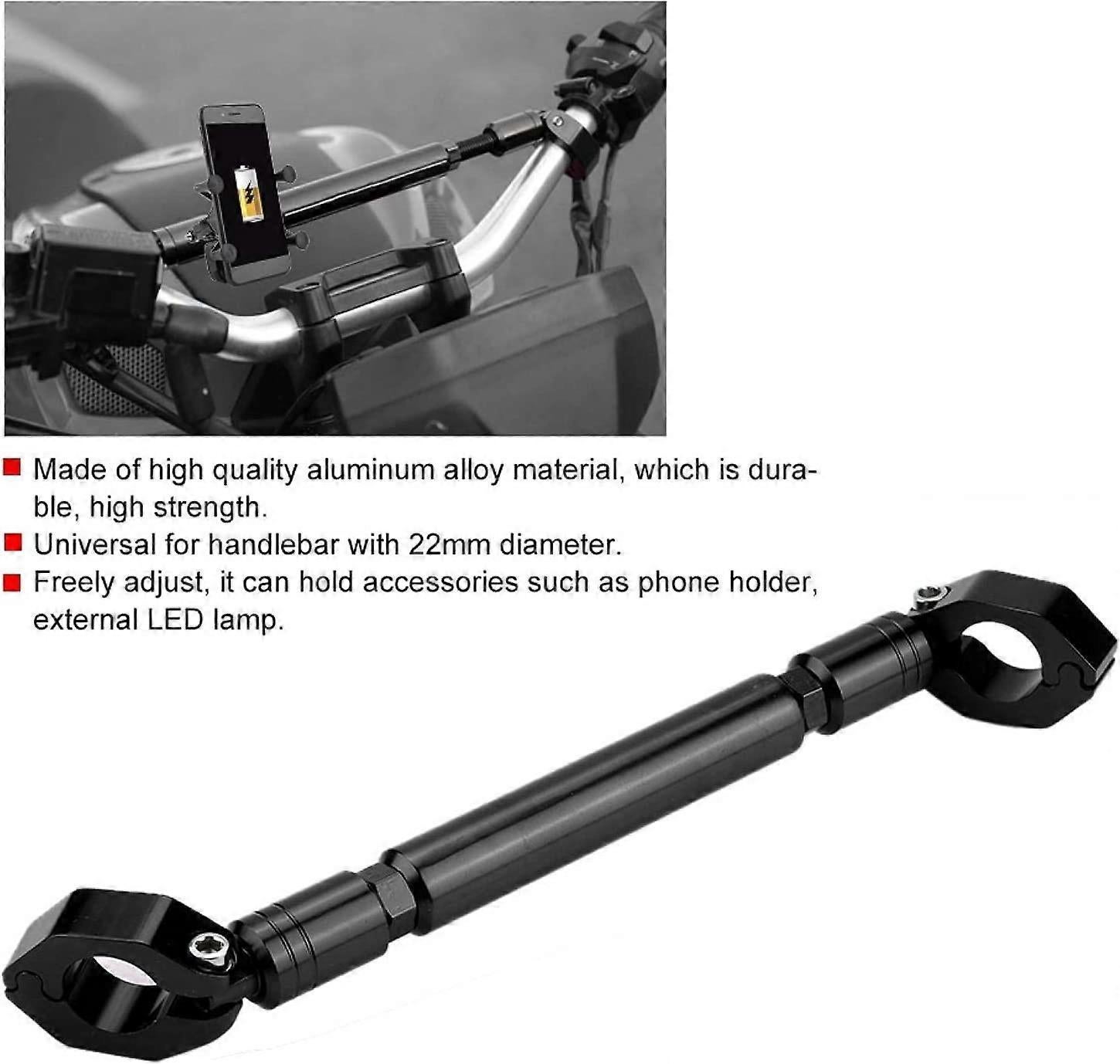 1 Piece Motorcycle Balance Bar Motorcycle Handlebar Big Car Modified Aluminum Alloy Motorcycle Balance Handlebar Cross Bar Motorcycle Accessories (Sil - Image 2