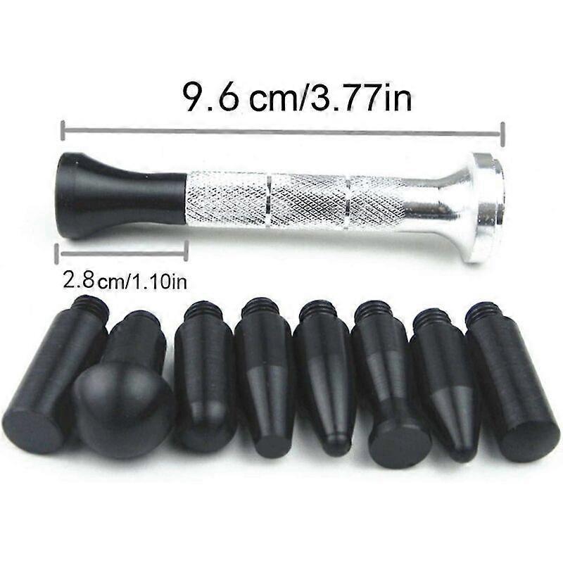 Auto Parts Repair Tip, Lightweight Rubber Car Stripper Pen with 9 Replacement Heads for Motorcycle Black Silver - Image 3