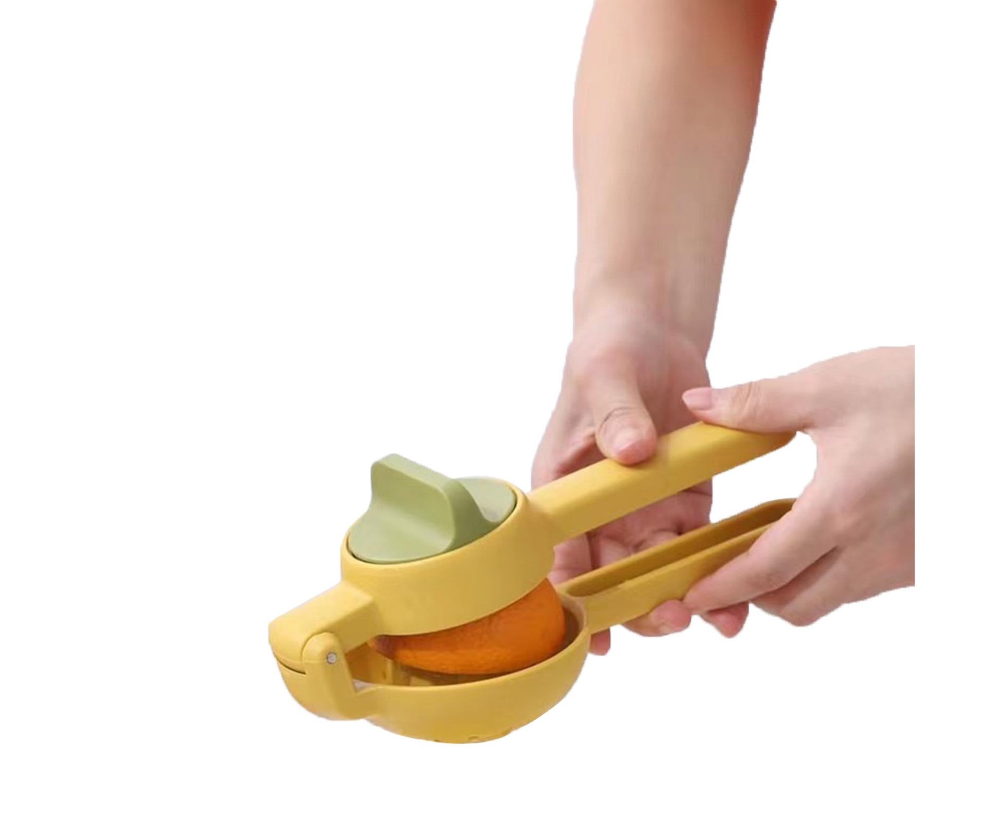 Lemon Squeezer, Multifunctional Plastic Portable Juicer for Fruit, Home Use, Yellow - Image 1