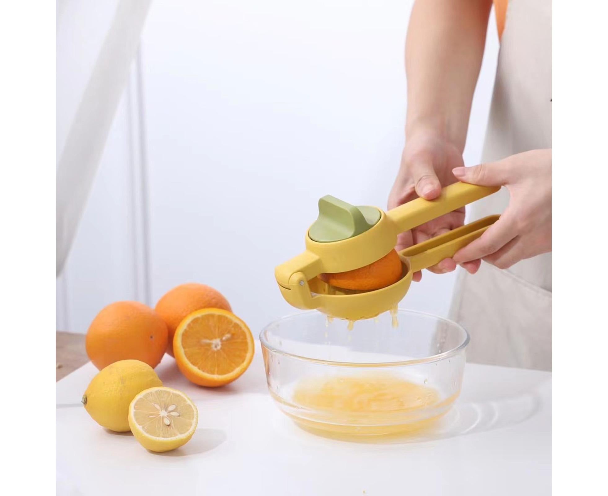 Lemon Squeezer, Multifunctional Plastic Portable Juicer for Fruit, Home Use, Yellow - Image 2