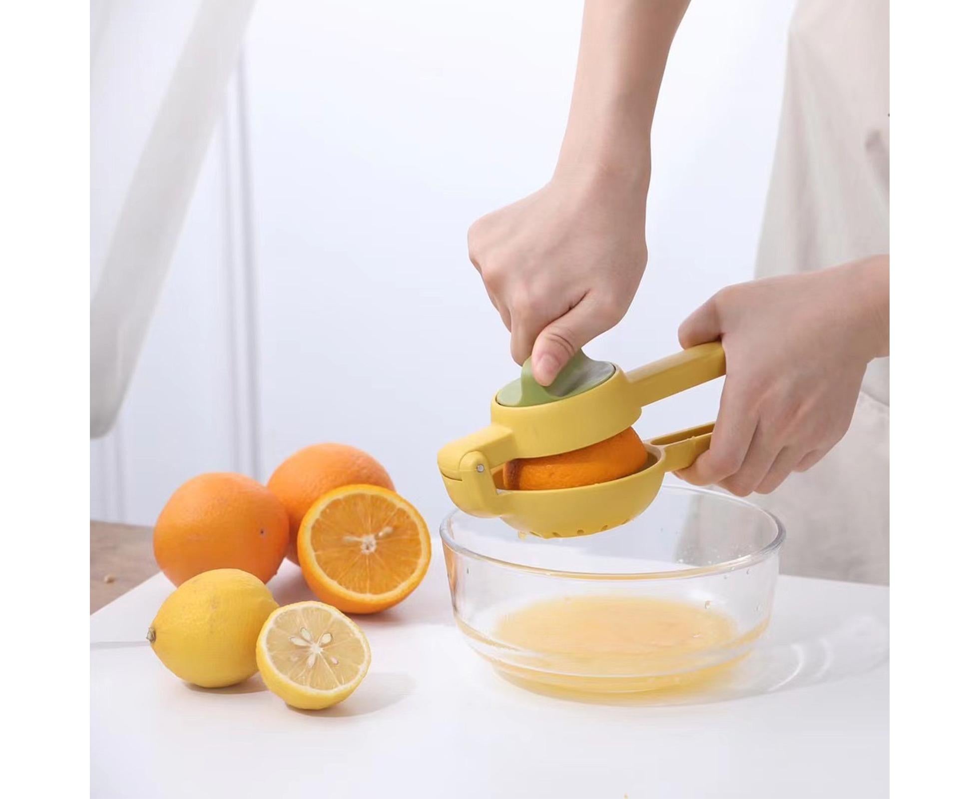 Lemon Squeezer, Multifunctional Plastic Portable Juicer for Fruit, Home Use, Yellow - Image 3