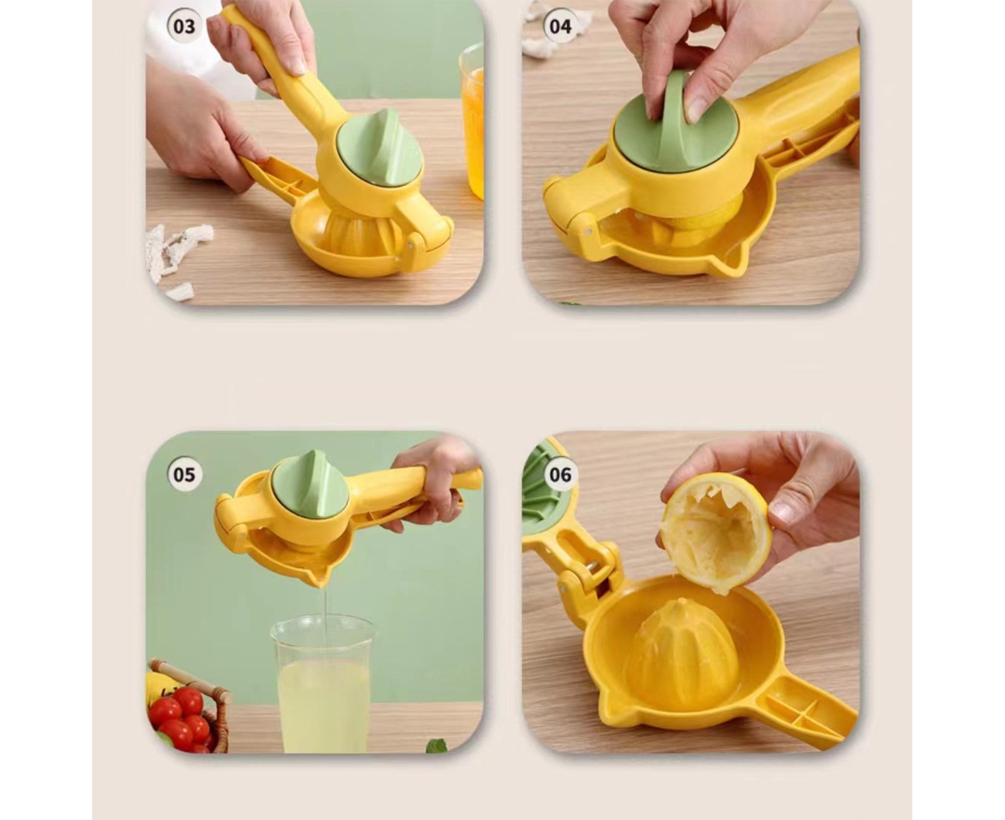 Lemon Squeezer, Multifunctional Plastic Portable Juicer for Fruit, Home Use, Yellow - Image 7