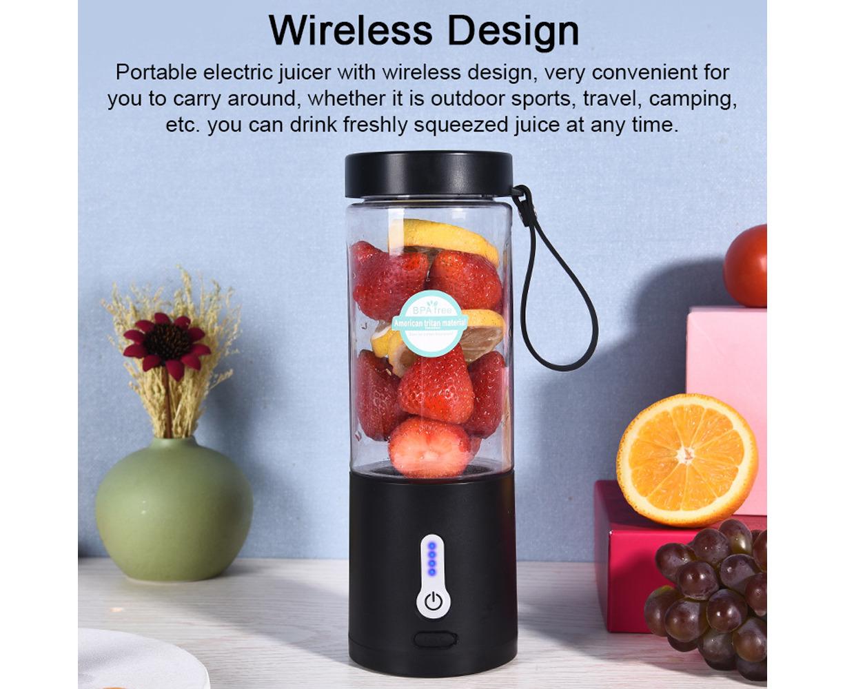 Portable Blender Cup, USB Electric Juicer, Rechargeable 530ml, 6 Blades, for Travel & Sports - Image 2