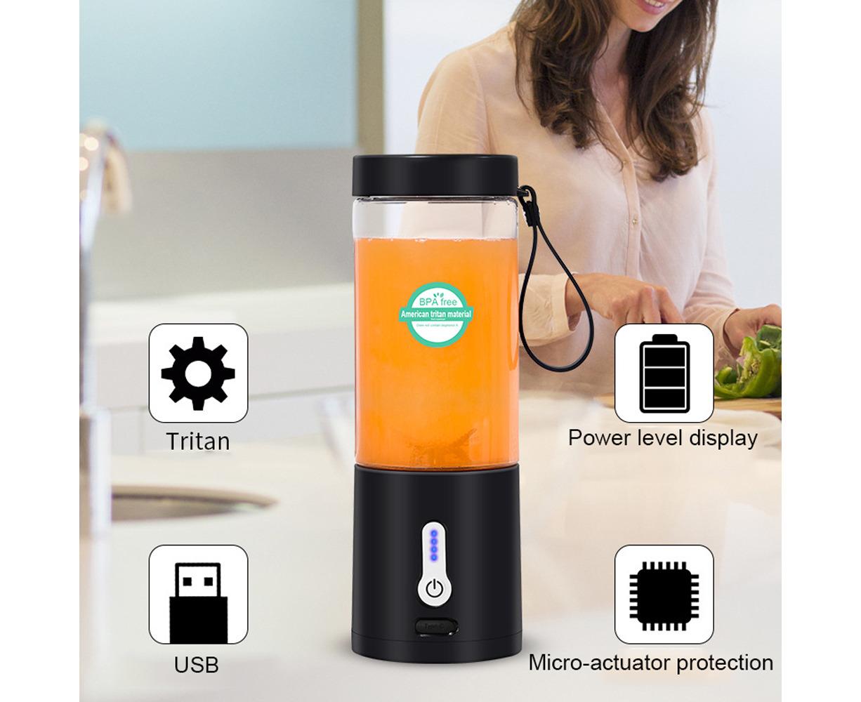 Portable Blender Cup, USB Electric Juicer, Rechargeable 530ml, 6 Blades, for Travel & Sports - Image 4