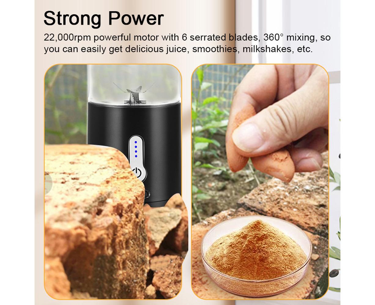 Portable Blender Cup, USB Electric Juicer, Rechargeable 530ml, 6 Blades, for Travel & Sports - Image 7