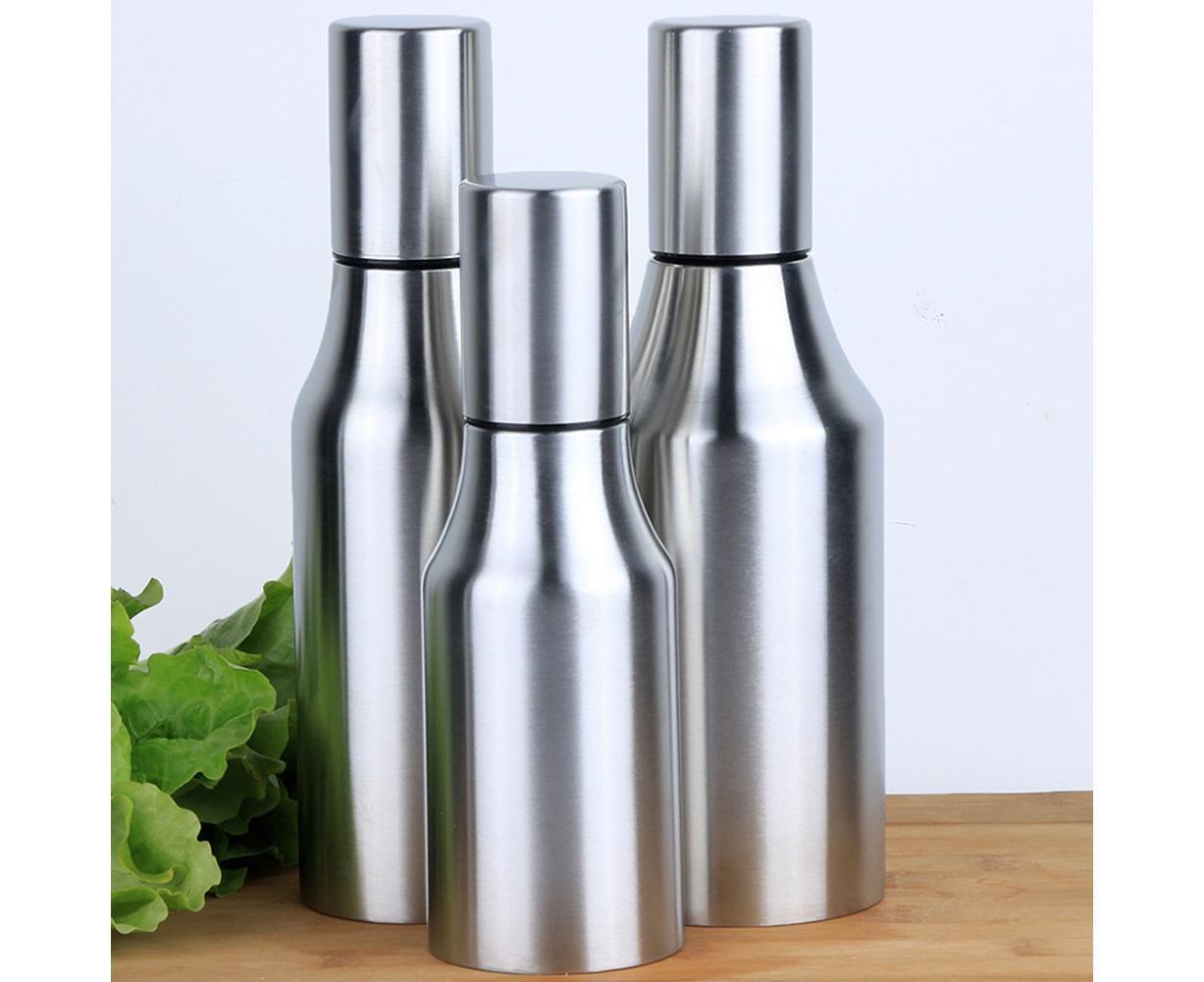 500ML 750ML 1000ML Stainless Steel Oil Vinegar Bottle Container Sauce Dispenser-Silver 750ML - Image 3