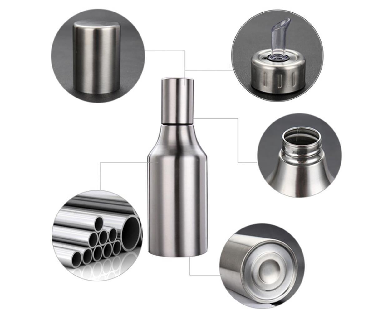 500ML 750ML 1000ML Stainless Steel Oil Vinegar Bottle Container Sauce Dispenser-Silver 750ML - Image 6