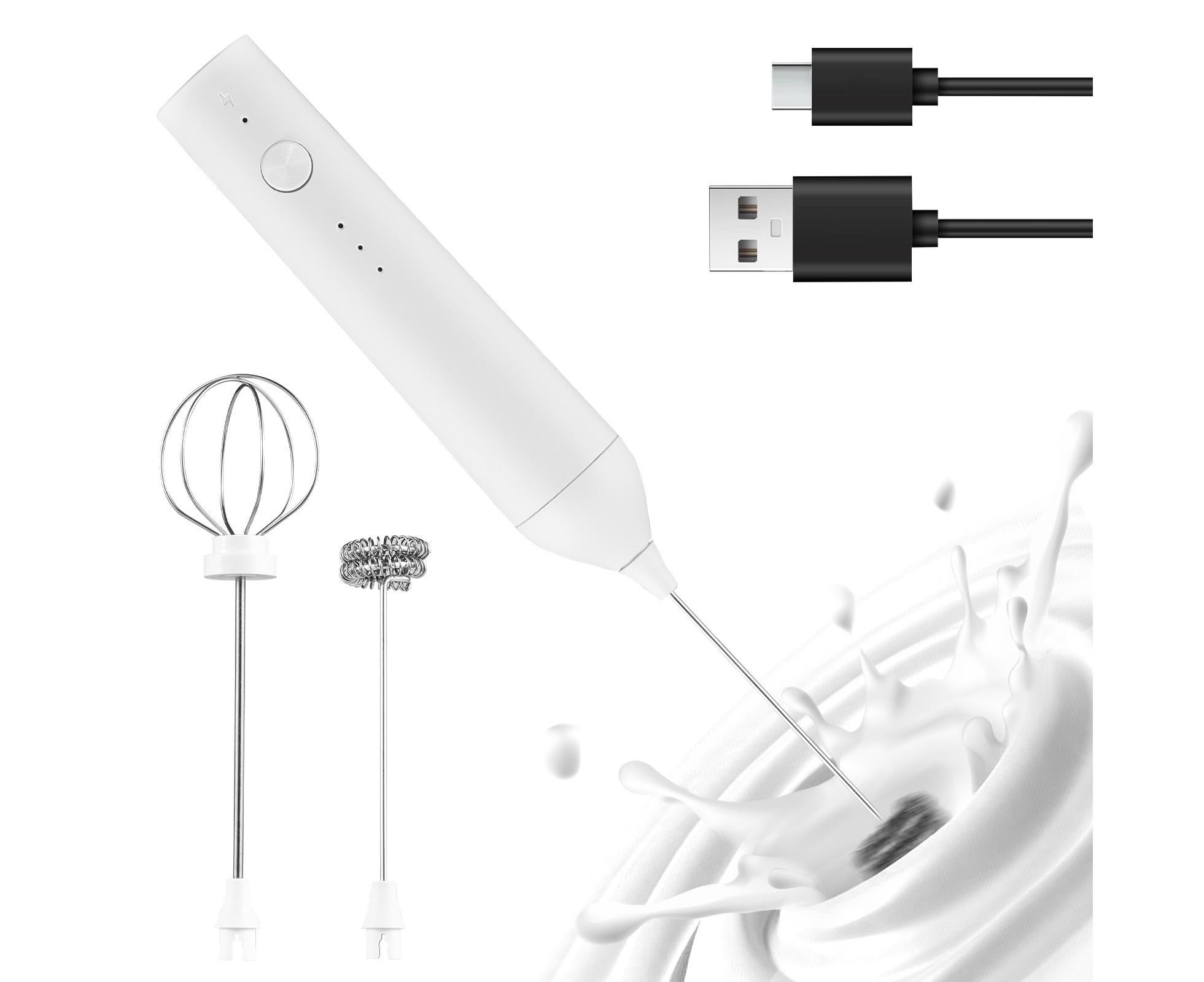 Electric Milk Frother, Rechargeable Handheld Foam Maker, 3 Adjustable Speed Levels, Standable Whisk for Coffee & Cream - Image 1