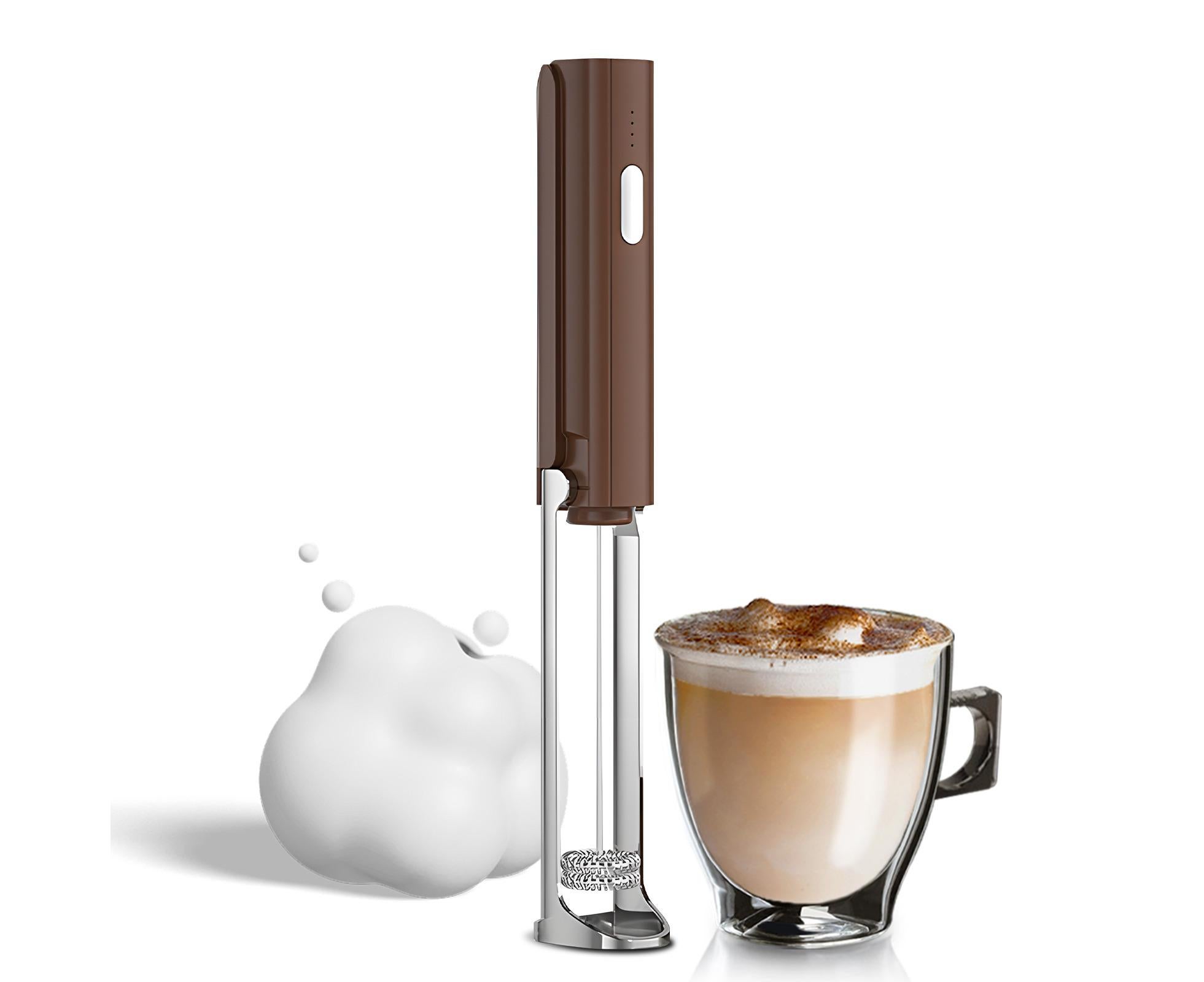 Electric Milk Frother, Rechargeable Handheld Foam Maker, 3 Adjustable Levels, Hangable & Foldable Whisk for Coffee - Image 1