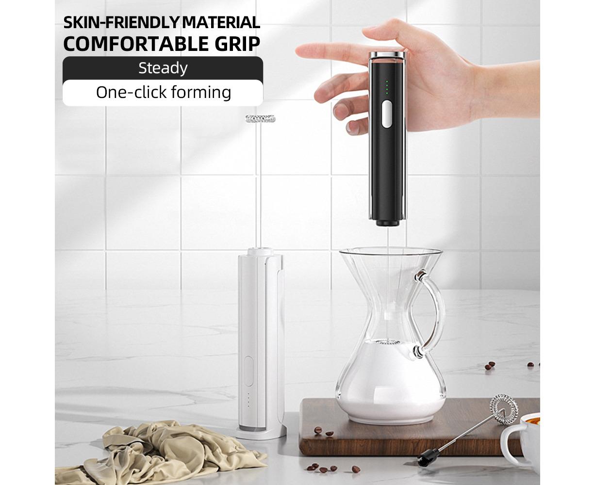 Electric Milk Frother, Rechargeable Handheld Foam Maker, 3 Adjustable Levels, Hangable & Foldable Whisk for Coffee - Image 3