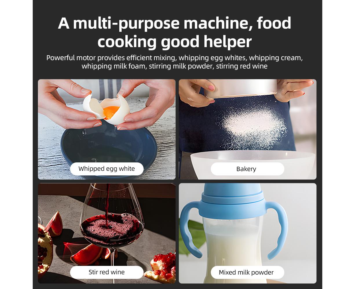 Electric Milk Frother, Rechargeable Handheld Foam Maker, 3 Adjustable Levels, Hangable & Foldable Whisk for Coffee - Image 6