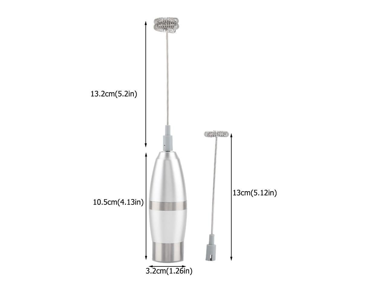 Stainless Steel Handheld Electric Milk Frother, Portable Frother for Cappuccino & Frappe - Image 2