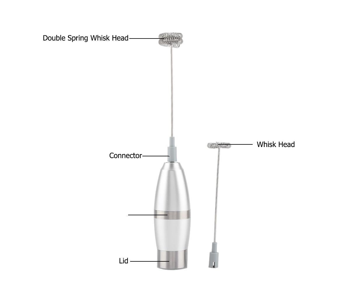 Stainless Steel Handheld Electric Milk Frother, Portable Frother for Cappuccino & Frappe - Image 3