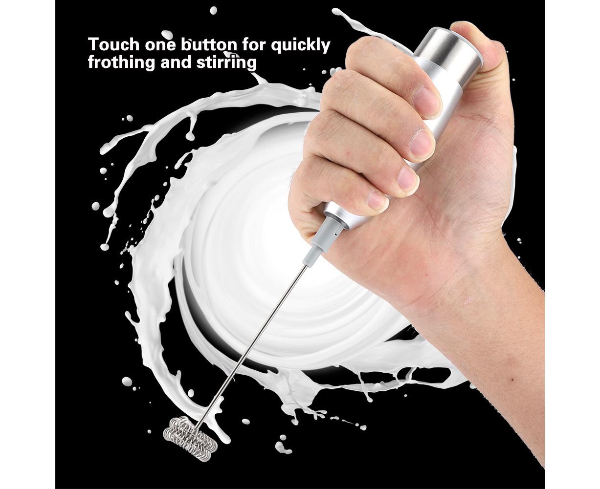 Stainless Steel Handheld Electric Milk Frother, Portable Frother for Cappuccino & Frappe - Image 6