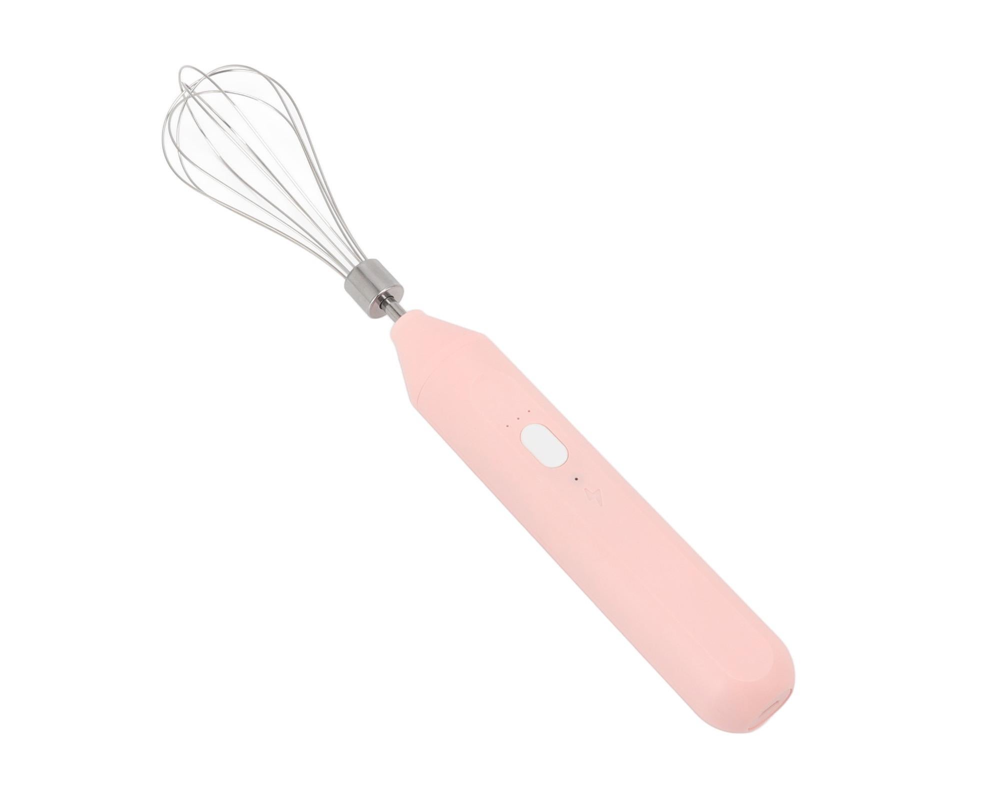 Electric Egg Beater, USB Charging Milk Frother, Portable Cordless Drink Mixer with Stainless Steel Whisk, Pink - Image 8