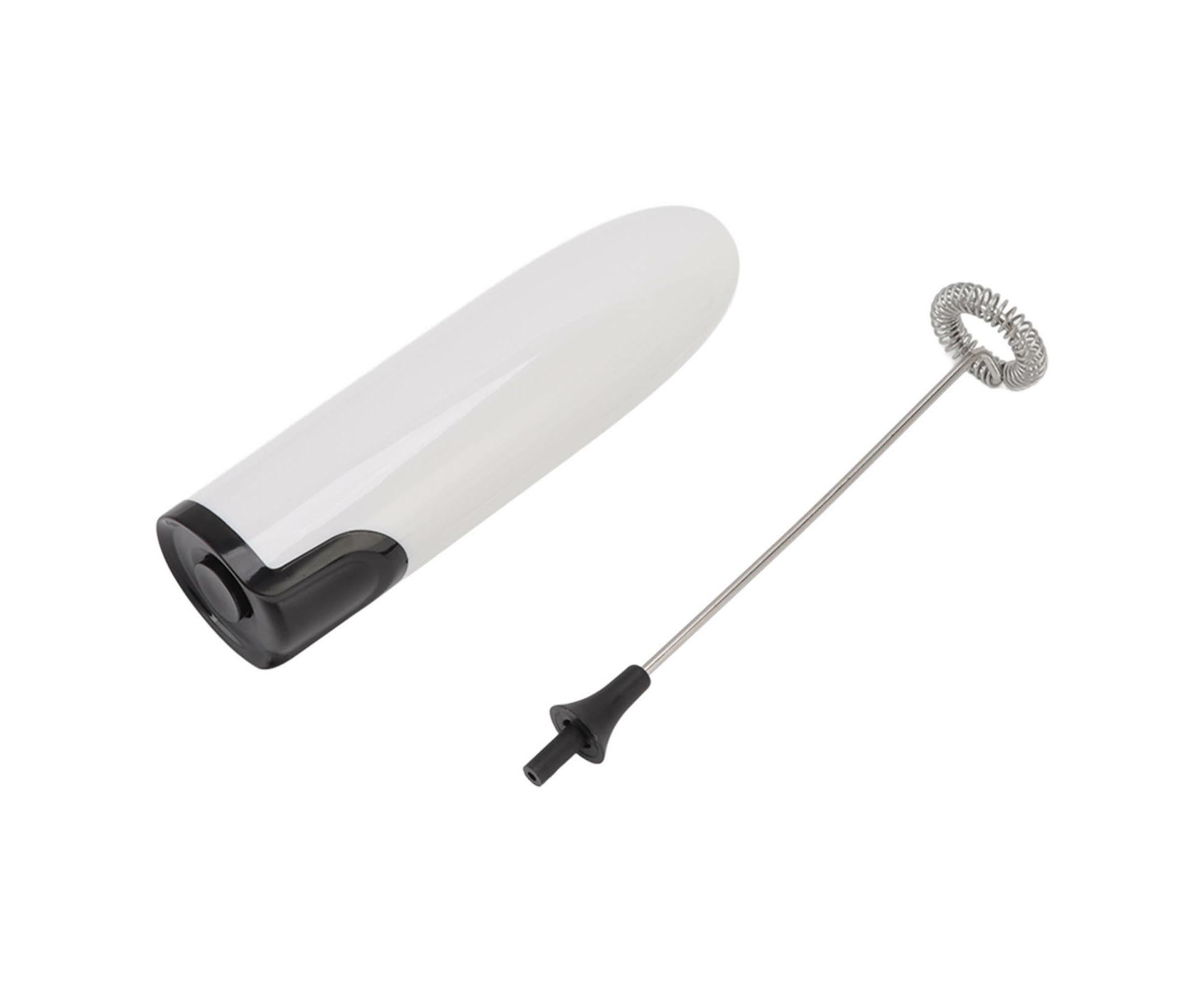 Household Electric Milk Frother, Automatic Handheld Foam Maker, Coffee Stirring Bar, Kitchen Drink Foamer (White/Black) - Image 1