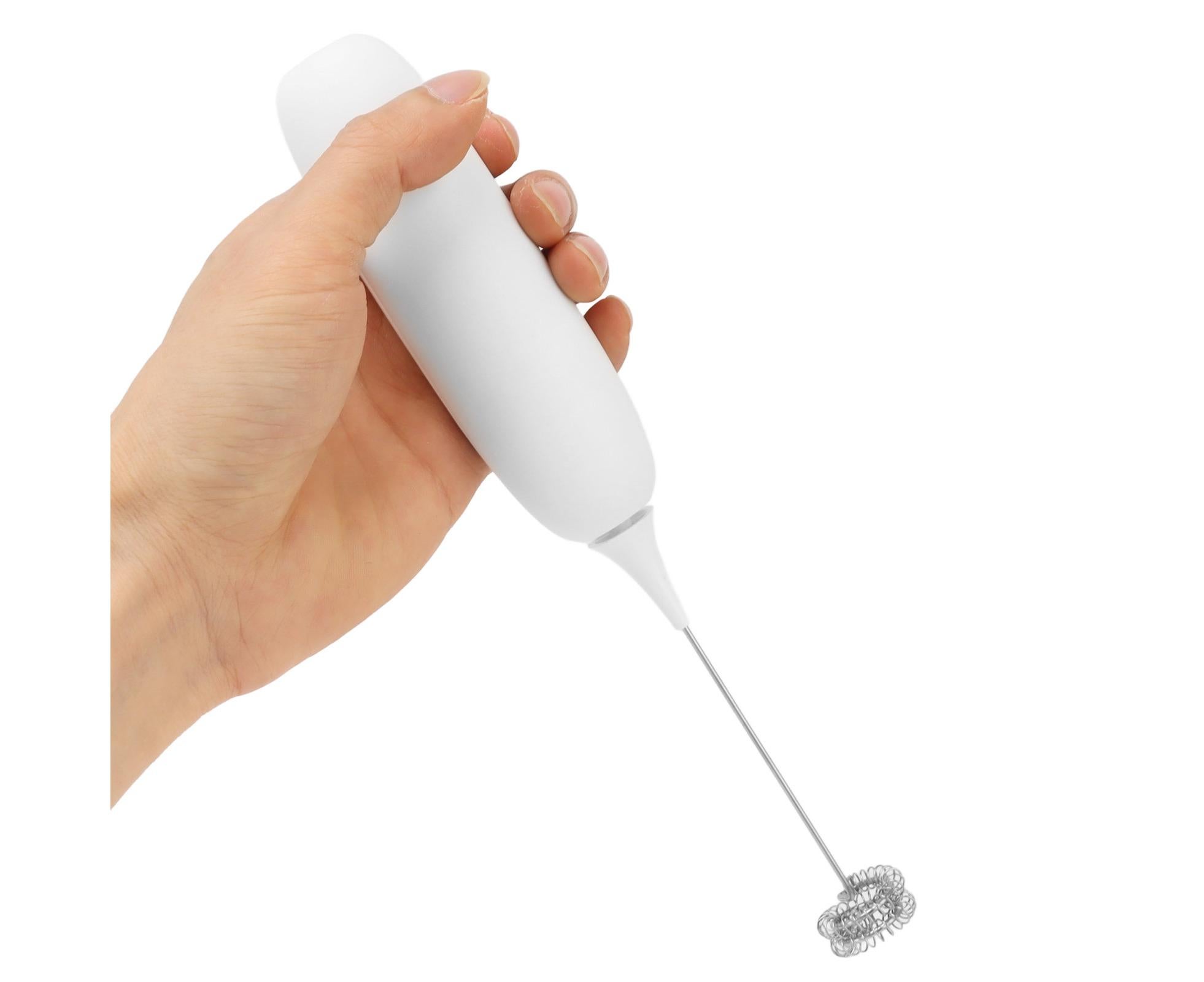 Battery Operated Handheld Milk Frother, Foam Maker, Egg Beater, Household Small Baking Tool for Coffee & Milkshakes, White - Image 4
