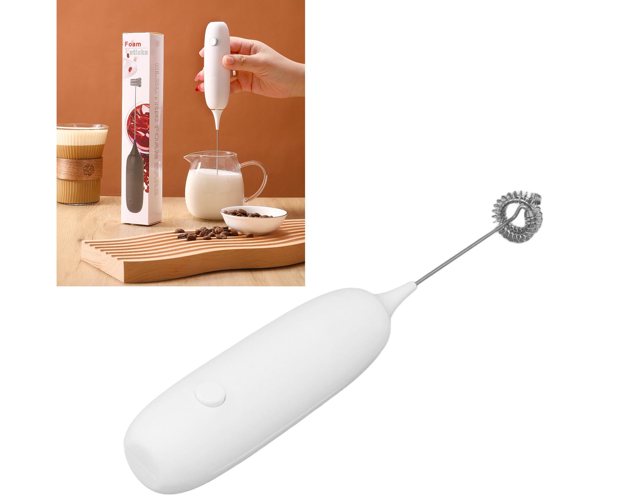 Battery Operated Handheld Milk Frother, Foam Maker, Egg Beater, Household Small Baking Tool for Coffee & Milkshakes, White - Image 8