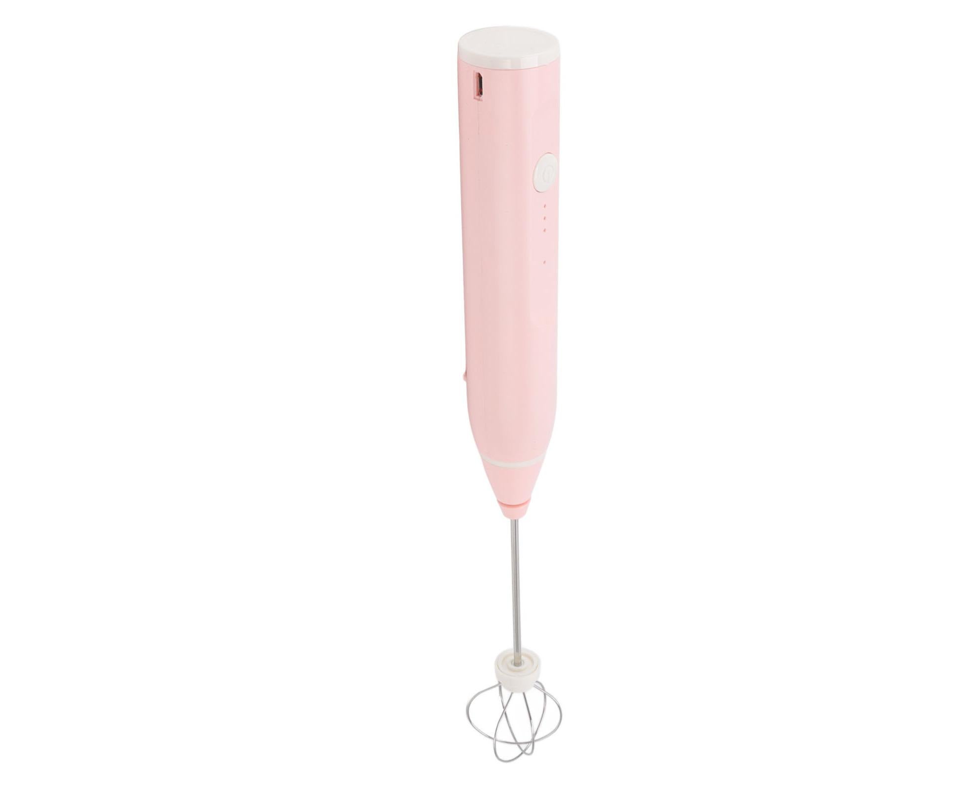 Mini Electric Stirrer, Cordless Multifunctional Eggbeater with 2 Heads for Home Coffee & Drinks, Pink - Image 5