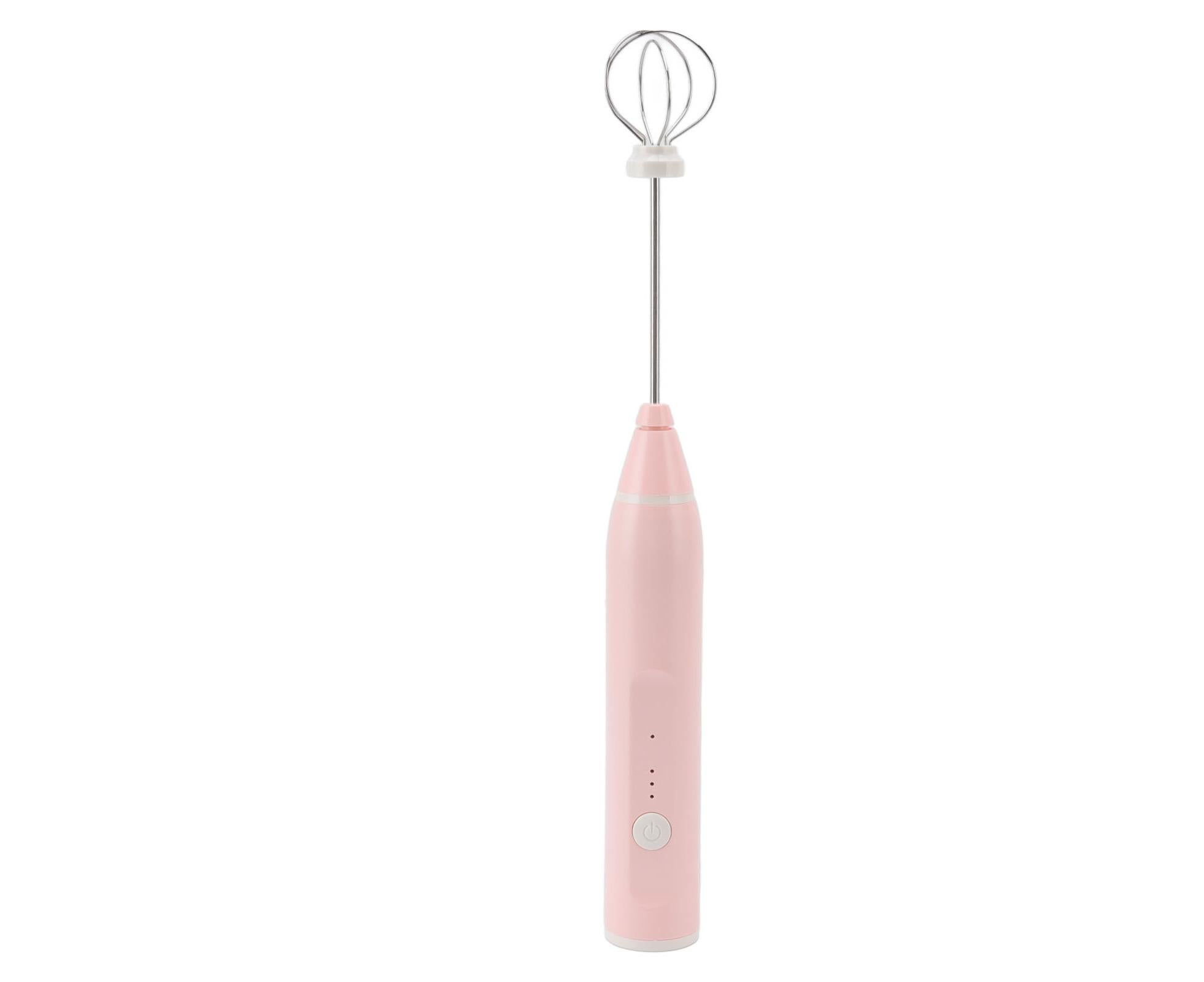 Mini Electric Stirrer, Cordless Multifunctional Eggbeater with 2 Heads for Home Coffee & Drinks, Pink - Image 8