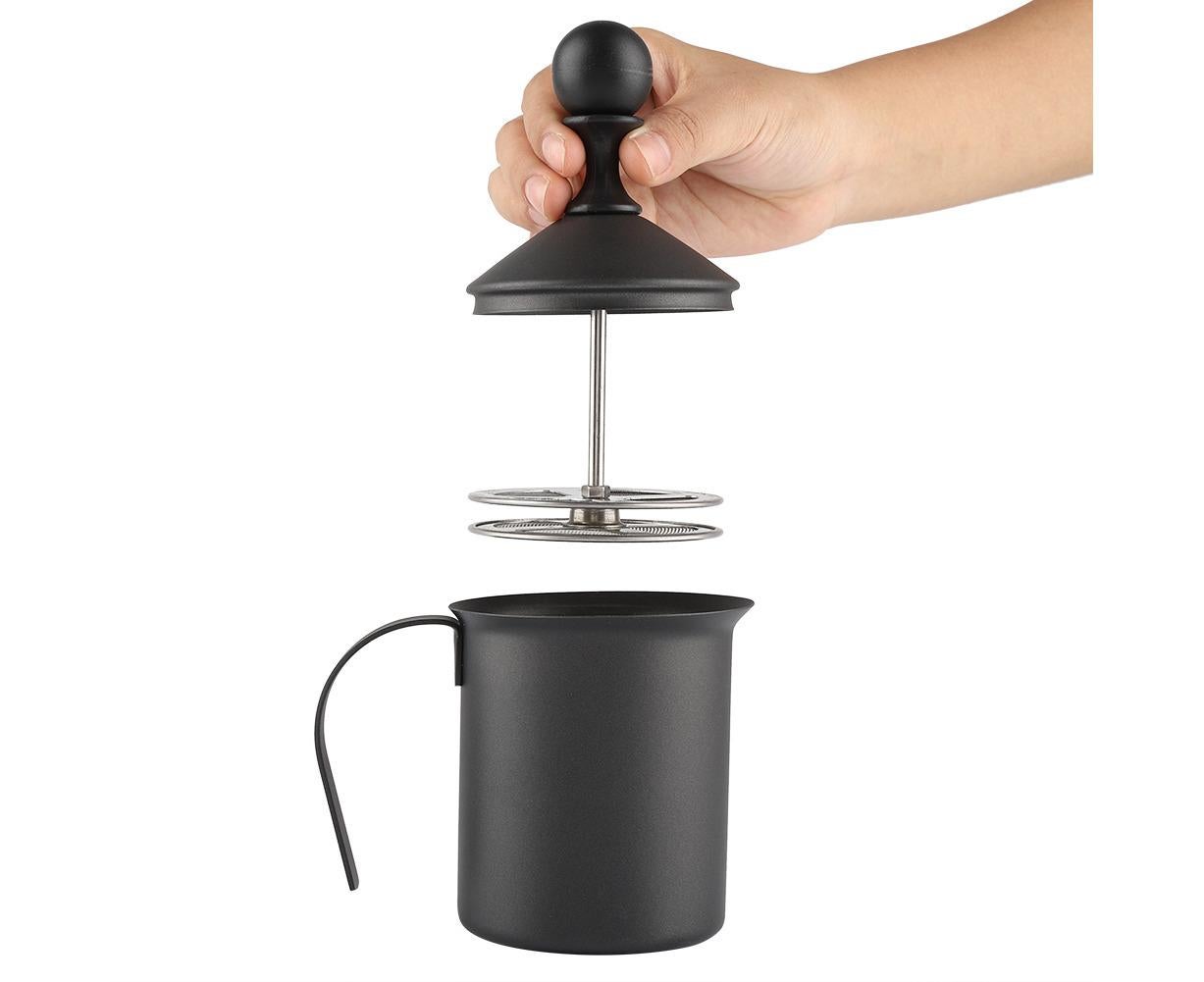 Stainless Steel Manual Double Mesh Milk Frother, Foam Maker for Coffee Decoration (400ml) - Image 2