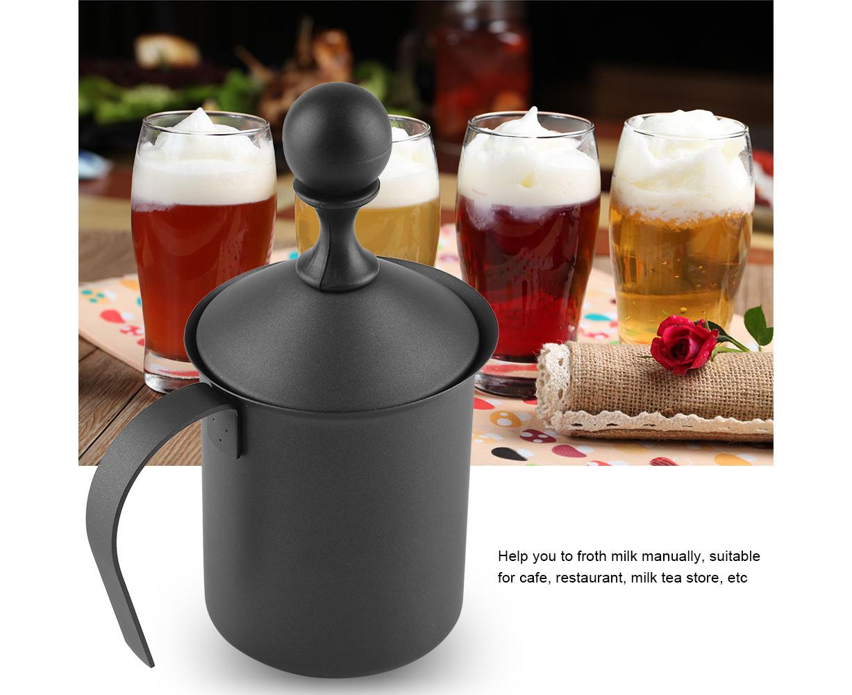 Stainless Steel Manual Double Mesh Milk Frother, Foam Maker for Coffee Decoration (400ml) - Image 3