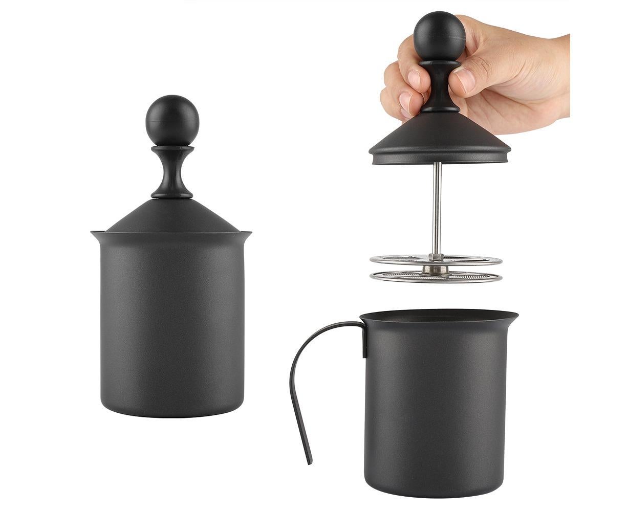 Stainless Steel Manual Double Mesh Milk Frother, Foam Maker for Coffee Decoration (400ml) - Image 8