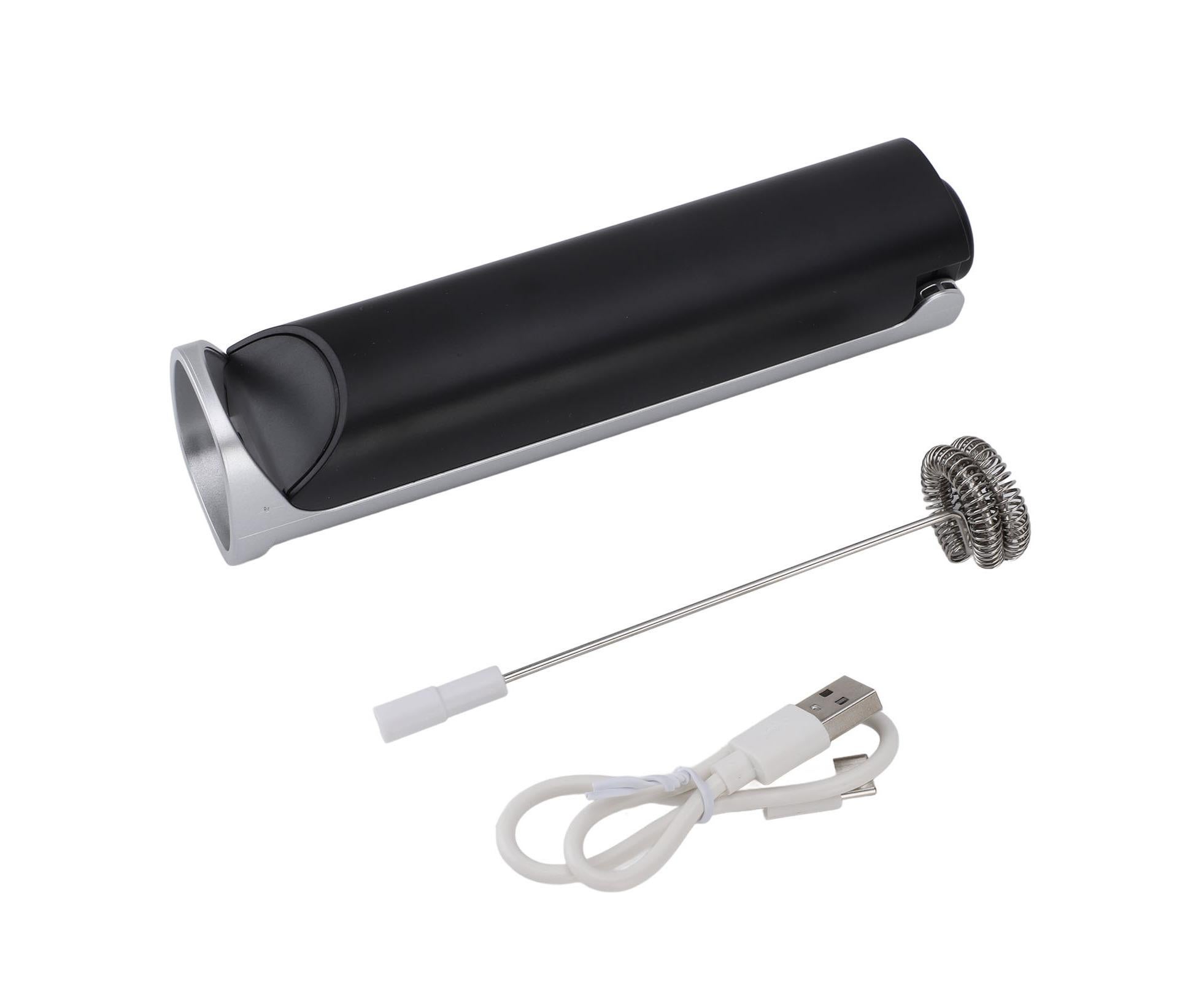 Handheld Milk Frother, Black, Dual Hoop Head, 3 Adjustable Gears, Electric Foam Maker for Coffee - Image 1