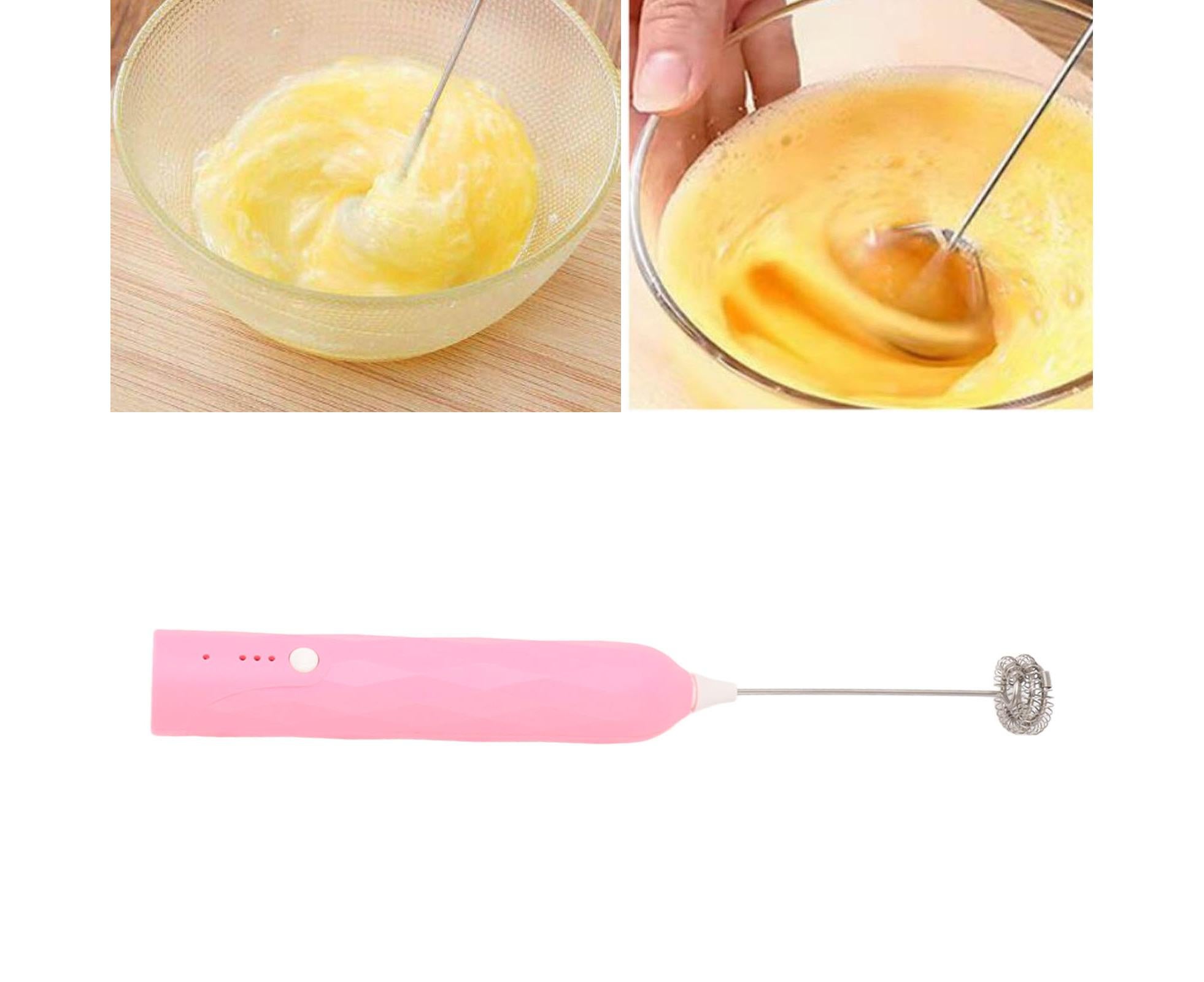 Small Household Egg Beater, Mini Multifunctional Handheld Electric Stirrer, Foam Maker, Whisk, Cordless Milk & Coffee Foamer, Pink - Image 4