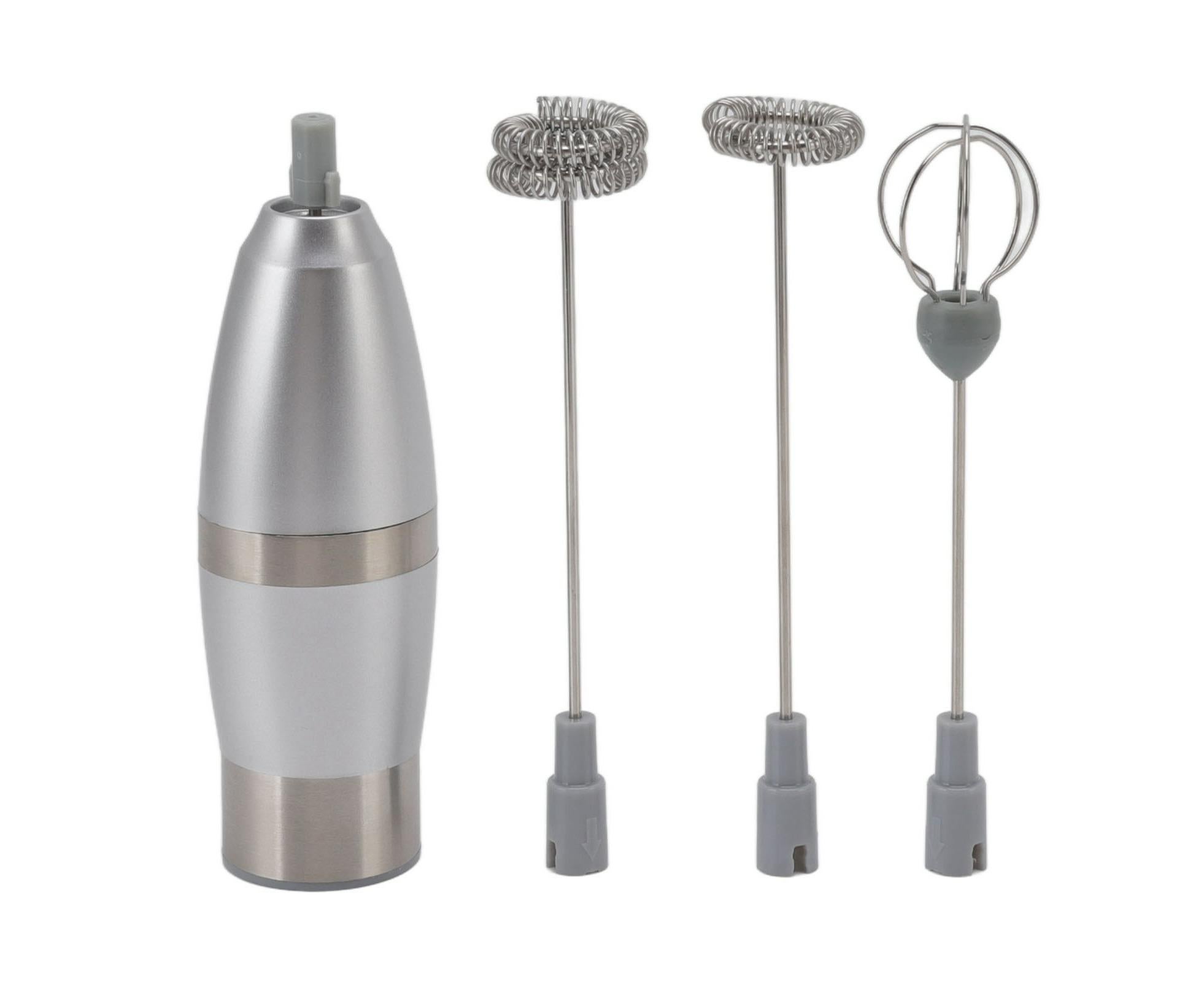 Electric Milk Frother, Handheld Battery Operated Drink Mixer, Portable Eggbeater with Stainless Steel Whisk - Image 1