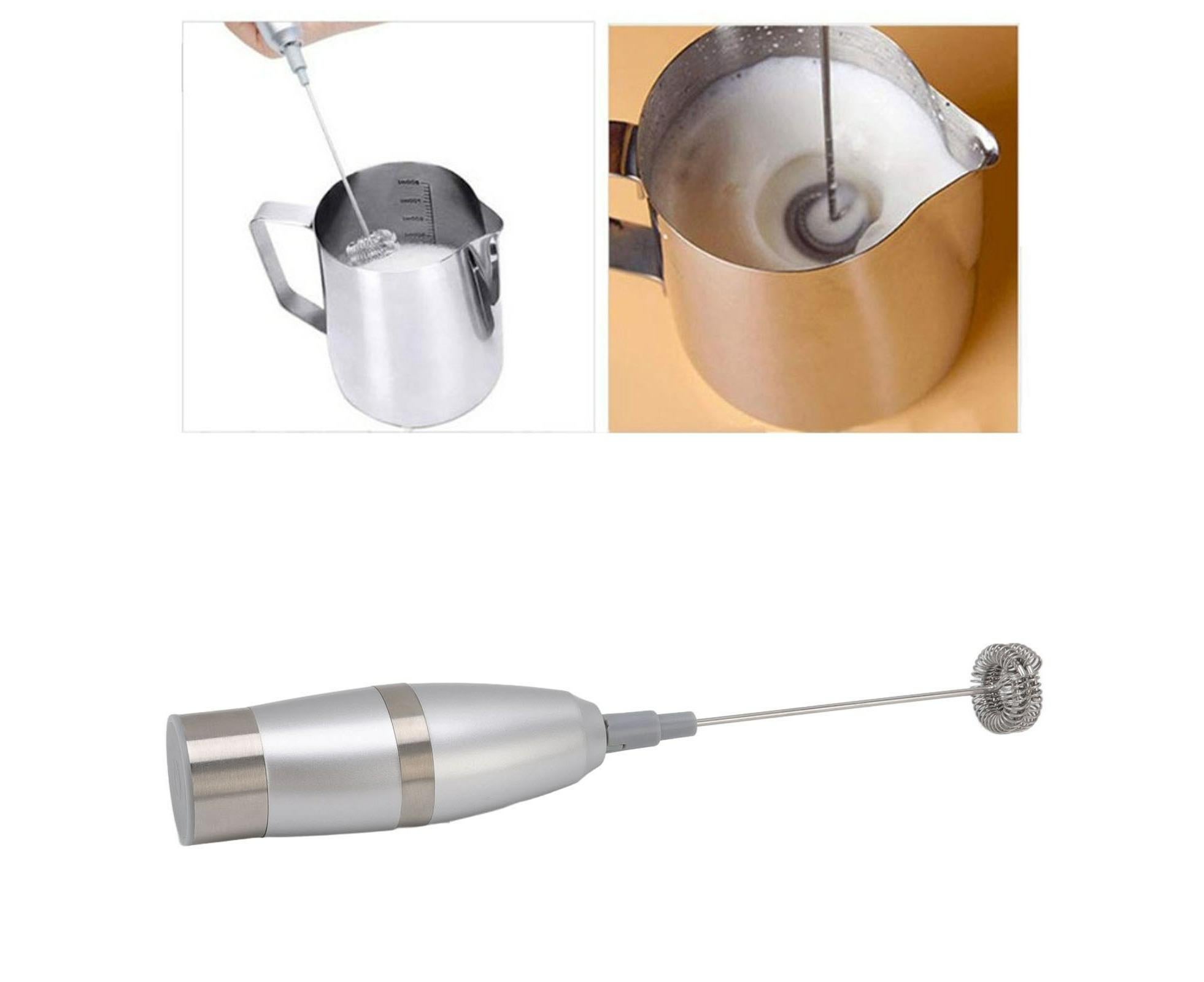Electric Milk Frother, Handheld Battery Operated Drink Mixer, Portable Eggbeater with Stainless Steel Whisk - Image 6